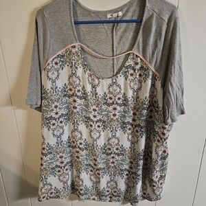 Floral Gray Women's Top